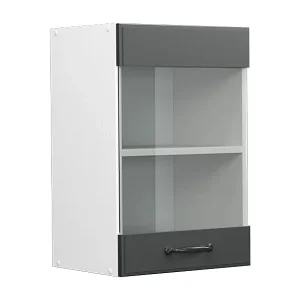 Glazen keukenkast antraciet landhuis 40x31x60 r-line Glazen keukenkast antraciet landhuis 40x31x60 r-line