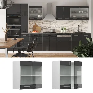 Glazen keukenkast antraciet hoogglans 60x31x60 r-line Glazen keukenkast antraciet hoogglans 60x31x60 r-line