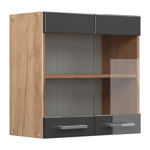 Glazen keukenkast antraciet hoogglans 60x31x60 r-line Glazen keukenkast antraciet hoogglans 60x31x60 r-line