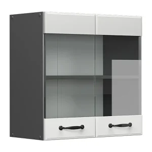 Glazen keukenkast wit landhuis 60x31x60 r-line