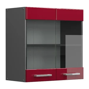 Glazen keukenkast rode hoogglans 60x31x60 r-line