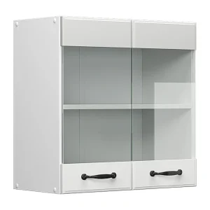 Glazen keukenkast wit landhuis 60x31x60 r-line