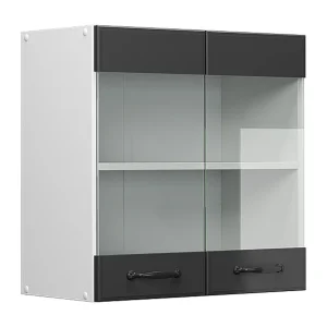 Glazen keukenkast antraciet landhuis 60x31x60 r-line Glazen keukenkast antraciet landhuis 60x31x60 r-line