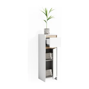 Halfhoge kast wit/sonoma 30x30x95 emma Halfhoge kast wit/sonoma 30x30x95 emma