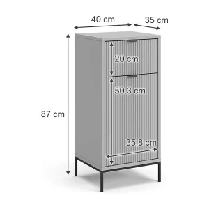 Halfhoge kast grijs 40x35x87 eliza