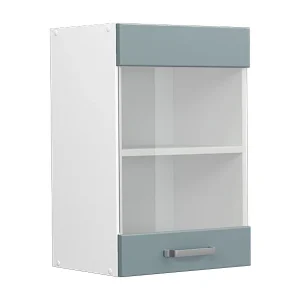 Glazen keukenkast blauw-grijs 40x31x60 r-line
