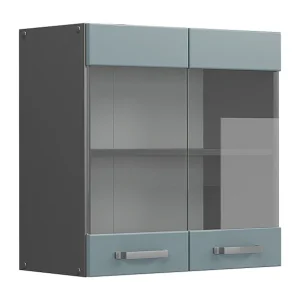 Glazen keukenkast blauw-grijs 60x31x60 r-line