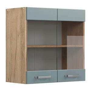 Glazen keukenkast blauw-grijs 60x31x60 r-line