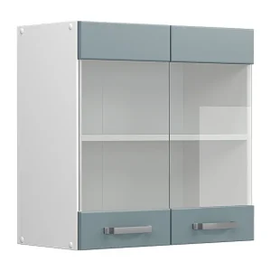 Glazen keukenkast blauw-grijs 60x31x60 r-line
