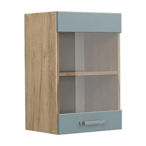 Glazen keukenkast blauw-grijs 40x31x60 r-line
