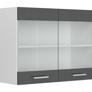 Glazen keukenkast antraciet hoogglans 80x31x60 r-line Glazen keukenkast antraciet hoogglans 80x31x60 r-line