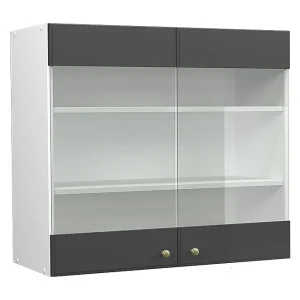 Glazen keukenkast antraciet-goud 80×34.1×72 fame-line Glazen keukenkast antraciet-goud 80×34.1×72 fame-line