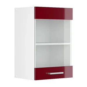 Glazen keukenkast rode hoogglans 40x31x60 r-line