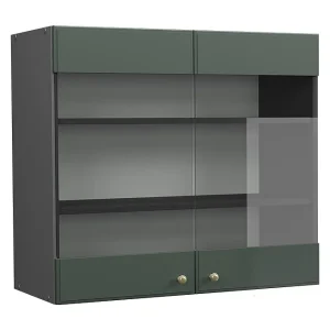 Glazen keukenkast groen-goud landhuis 80×34.1×72 fame-line Glazen keukenkast groen-goud landhuis 80×34.1×72 fame-line