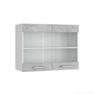 Glazen keukenkast beton 80x31x60 r-line