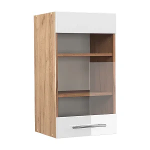 Glazen keukenkast wit hoogglans 40×34.1×72 fame-line