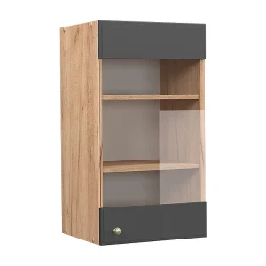 Glazen keukenkast antraciet-goud 40×34.1×72 fame-line Glazen keukenkast antraciet-goud 40×34.1×72 fame-line