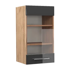 Glazen keukenkast antraciet hoogglans 40×34.1×72 fame-line Glazen keukenkast antraciet hoogglans 40×34.1×72 fame-line