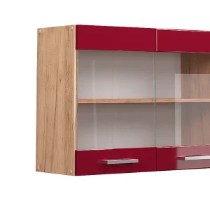 Glazen keukenkast rode hoogglans 80x31x60 r-line
