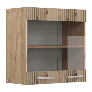 Glazen keukenkast artisanaal eiken 60x31x60 r-line Glazen keukenkast artisanaal eiken 60x31x60 r-line