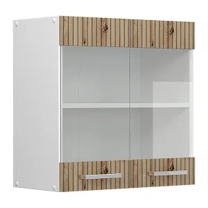 Glazen keukenkast artisanaal eiken 60x31x60 r-line Glazen keukenkast artisanaal eiken 60x31x60 r-line