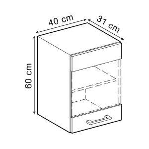 Glazen keukenkast artisanaal eiken 40x31x60 r-line Glazen keukenkast artisanaal eiken 40x31x60 r-line