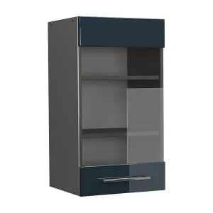 Glazen keukenkast donkerblauw hoogglans 40×34.1×72 fame-line Glazen keukenkast donkerblauw hoogglans 40×34.1×72 fame-line