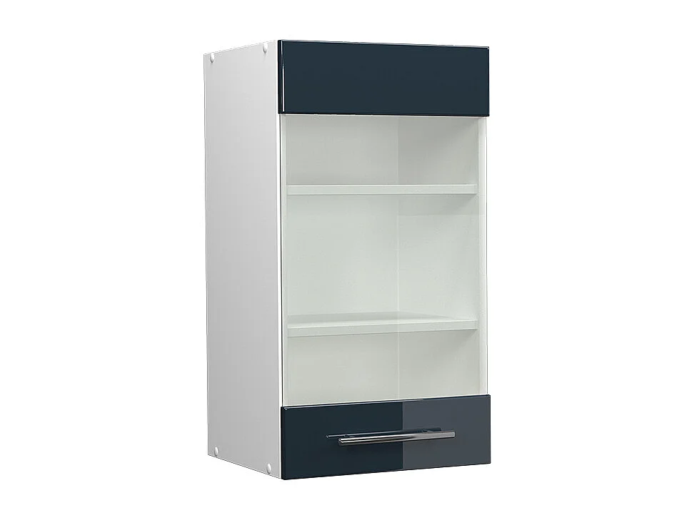 Glazen keukenkast donkerblauw hoogglans 40x34.1x72 fame-line