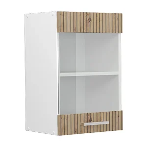 Glazen keukenkast artisanaal eiken 40x31x60 r-line Glazen keukenkast artisanaal eiken 40x31x60 r-line