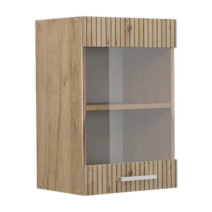 Glazen keukenkast artisanaal eiken 40x31x60 r-line Glazen keukenkast artisanaal eiken 40x31x60 r-line