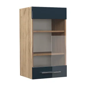 Glazen keukenkast donkerblauw hoogglans 40×34.1×72 fame-line Glazen keukenkast donkerblauw hoogglans 40×34.1×72 fame-line