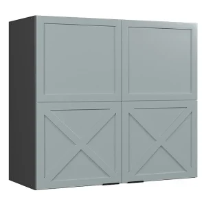 Glazen keukenkast licht blauw-grijs 80×34.1×72 fame-line