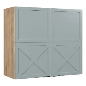 Glazen keukenkast licht blauw-grijs 80×34.1×72 fame-line