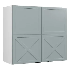 Glazen keukenkast licht blauw-grijs 80×34.1×72 fame-line