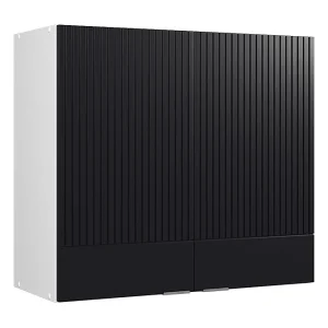 Glazen keukenkast zwart gestreept 80×34.1×72 fame-line