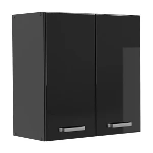 Hangkast zwart hoogglans 60x31x60 r-line Hangkast zwart hoogglans 60x31x60 r-line