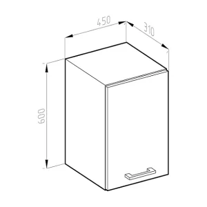 Hangkast antraciet landhuis 45x31x60 r-line