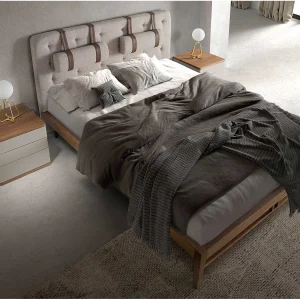 Grijs bed met stoffen bekleding 7179 ANGEL CERDA Grijs bed met stoffen bekleding 7179 ANGEL CERDA