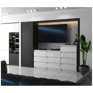Grote commode met 10 lades Hoogglans wit 160 cm – tv-meubel, dressoir, kast voor de woonkamer Grote commode met 10 lades Hoogglans wit 160 cm – tv-meubel, dressoir, kast voor de woonkamer