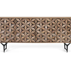 Buffet à 4 portes à la main vervaardigd in manguierhout 177 cm