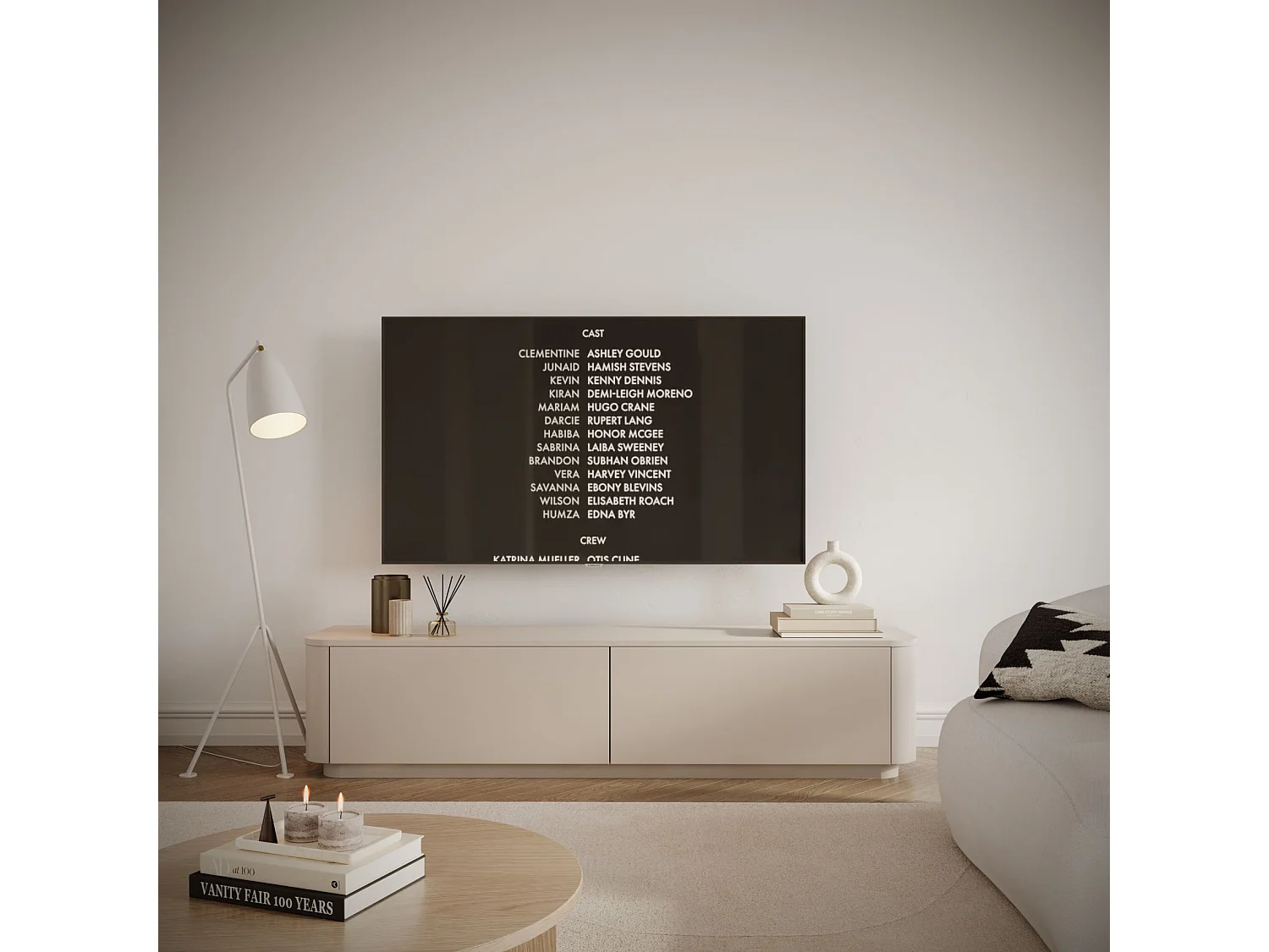 Hangend of staand TV-meubel – kasjmiergrijs – 175 cm – LUVIO