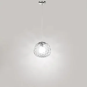 Hanglamp van gepolijst chroom en helder glas, elegant ontwerp, 1xE27 fitting, 60W, ideaal voor moderne interieurverlichting – Perenz Hanglamp van gepolijst chroom en helder glas, elegant ontwerp, 1xE27 fitting, 60W, ideaal voor moderne interieurverlichting – Perenz
