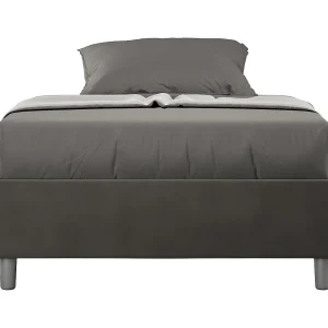 Gestoffeerd Bed 120×190 zonder lattenbodem microvezel grijs Azelia