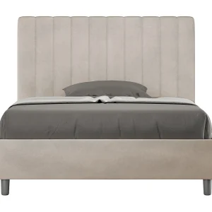 Gestoffeerd Bed 120×210 met lattenbodem microvezel zand Agueda Gestoffeerd Bed 120×210 met lattenbodem microvezel zand Agueda