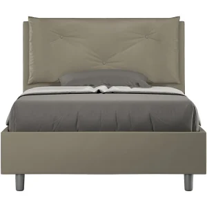 Gestoffeerd bed 120×210 met lattenbodem kunstleer cappuccino Appia Large Gestoffeerd bed 120×210 met lattenbodem kunstleer cappuccino Appia Large