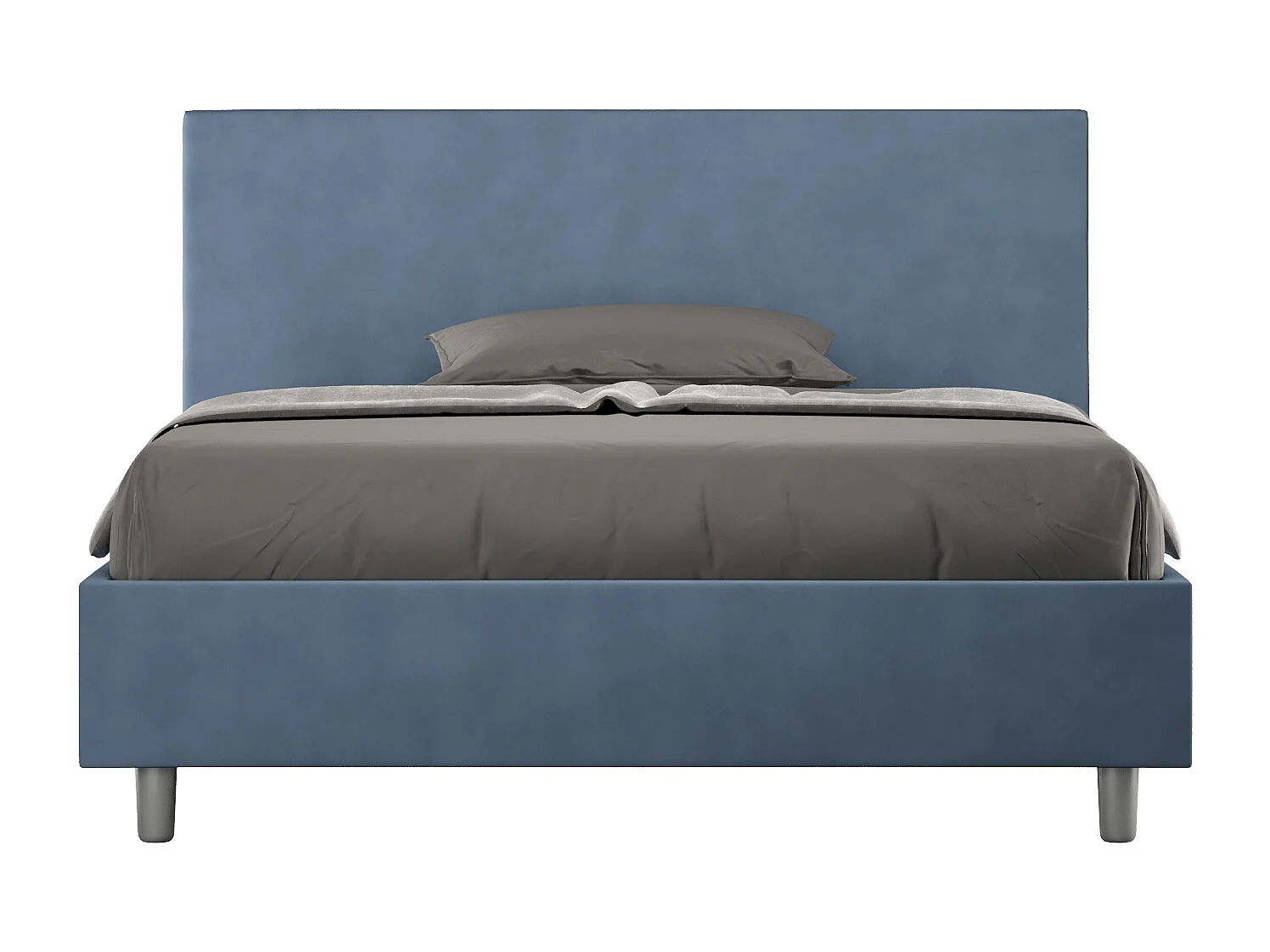 Gestoffeerd Bed 140x190 zonder lattenbodem microvezel blauw Adele