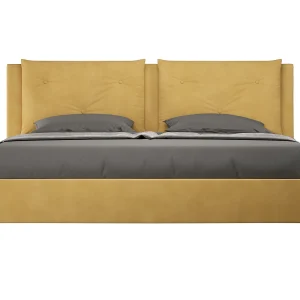 Gestoffeerd Bed 200×210 zonder lattenbodem microvezel oker Appia