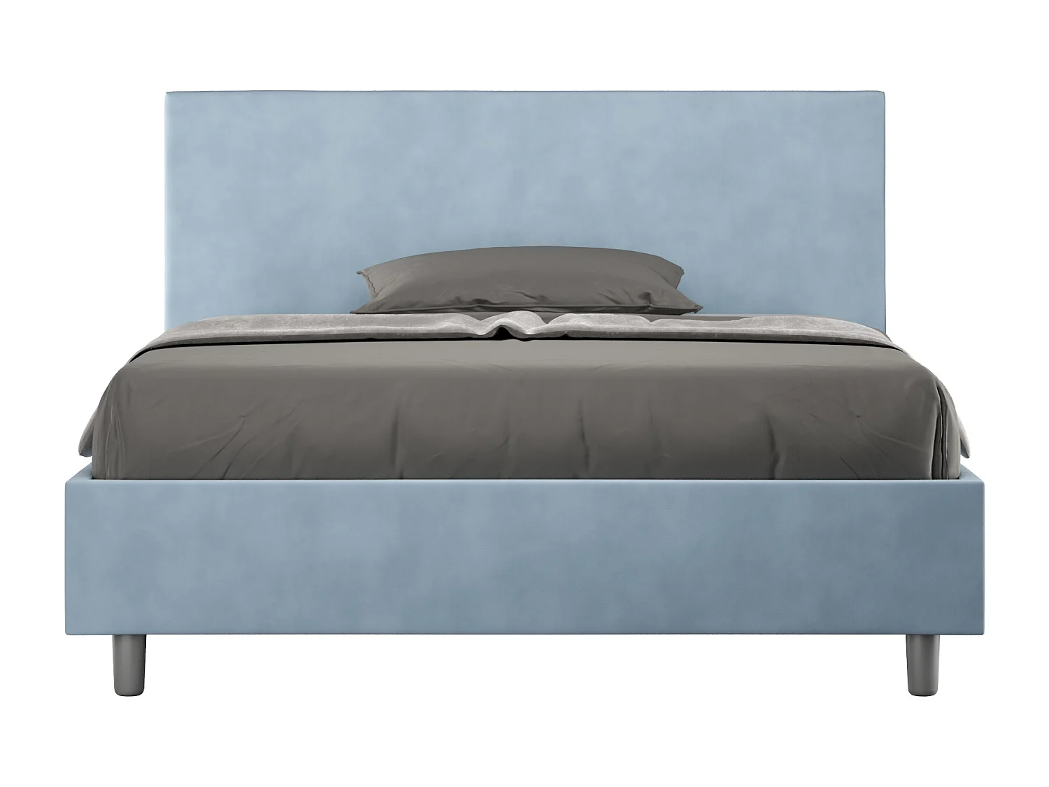 Gestoffeerd Bed 140x200 zonder lattenbodem microvezel lichtblauw Adele