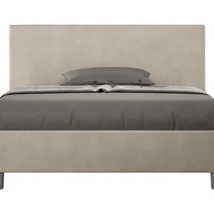 Gestoffeerd Bed 140×200 zonder lattenbodem microvezel zand Adele