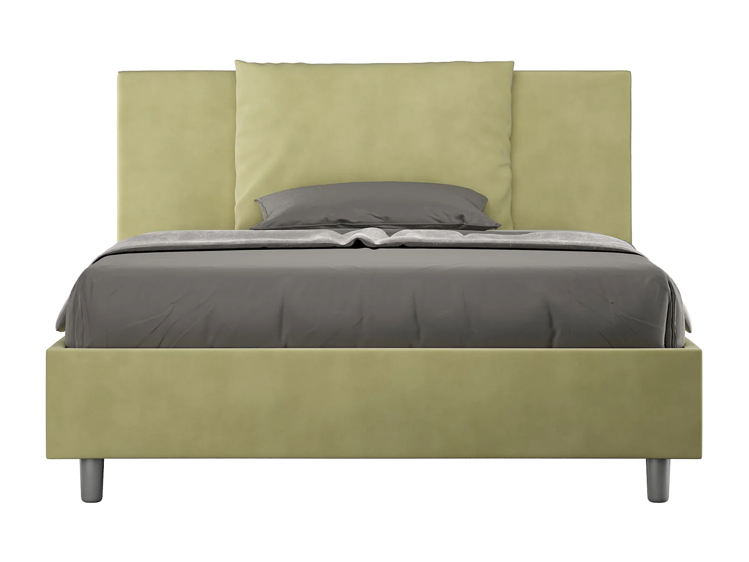 Gestoffeerd Bed 140x200 zonder lattenbodem microvezel groen Antea